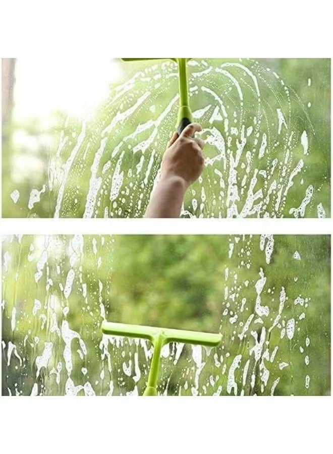 مسّاحة زجاج بسلاح سيليكون لتنظيف الشبابيك وأبواب الدش والمرايا – ممسحة مياه للحمّام والزجاج الأمامي للسيارة بمقبض مريح ضد الانزلاق مع فتحة تعليق – تنظيف بدون خطوط - Image 3